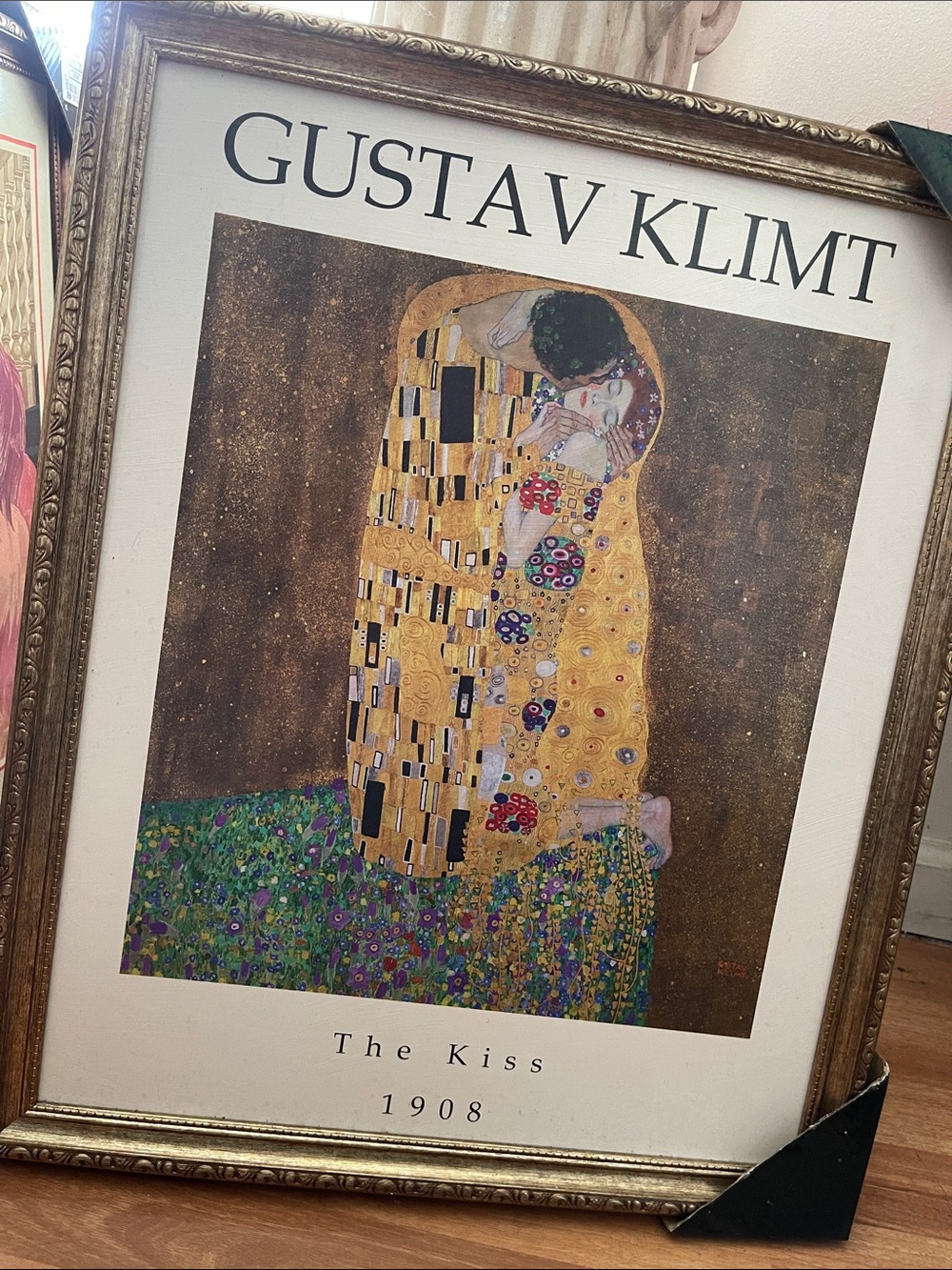 'The Kiss' Gold Framed Art Print